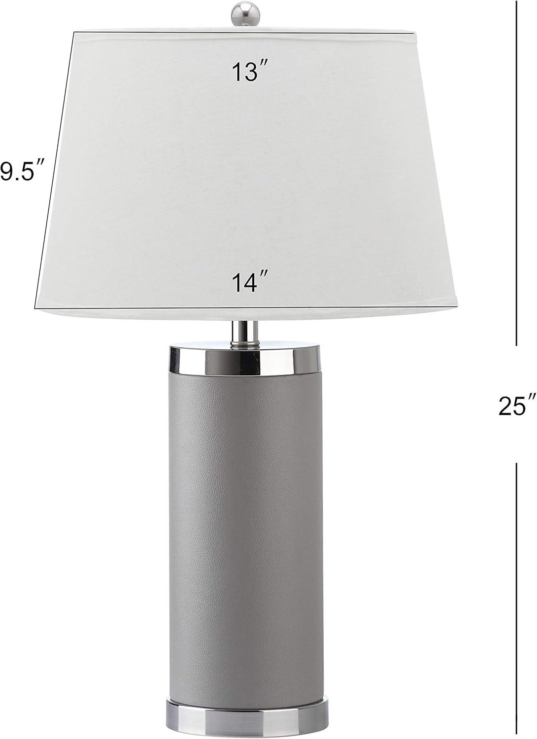 Leather Column Table Lamp (Set of 2) - Grey - Safavieh.