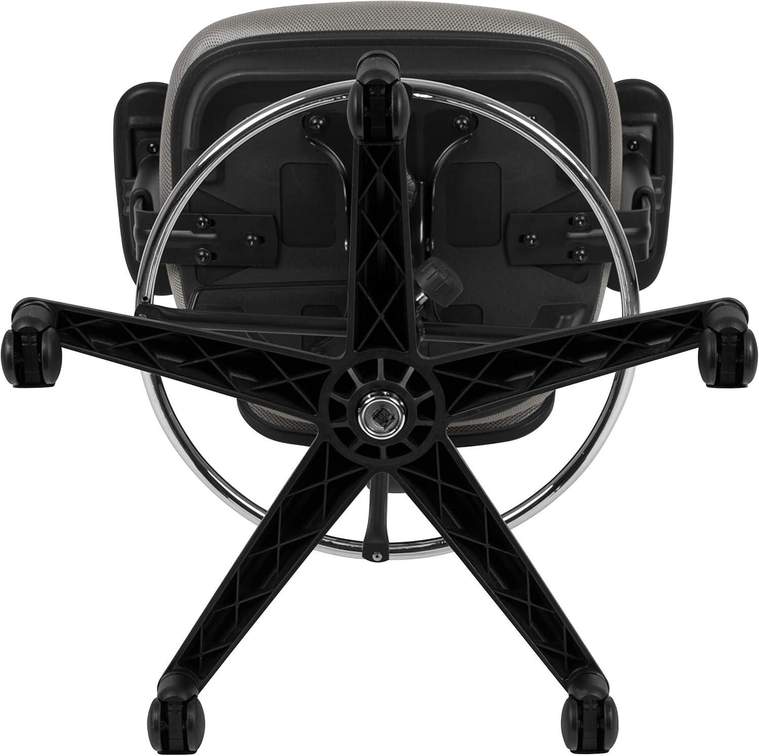 Flash Furniture Mid-Back Mesh Ergonomic Drafting Chair with Adjustable Chrome Foot Ring, Adjustable Arms