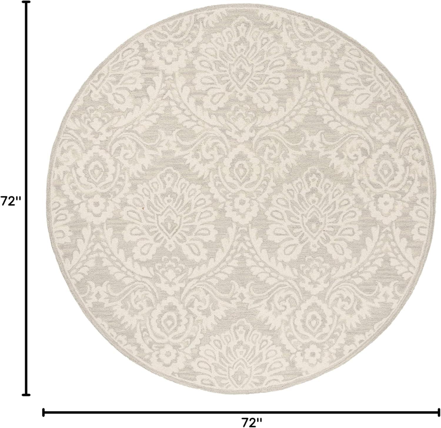 Tansy Handmade Wool Silver / Ivory Rug