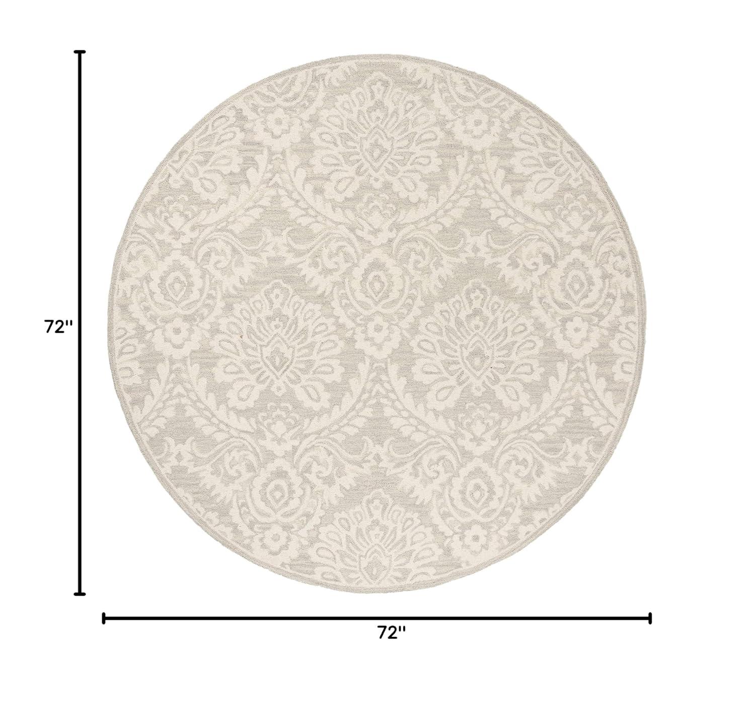 Tansy Handmade Wool Silver / Ivory Rug