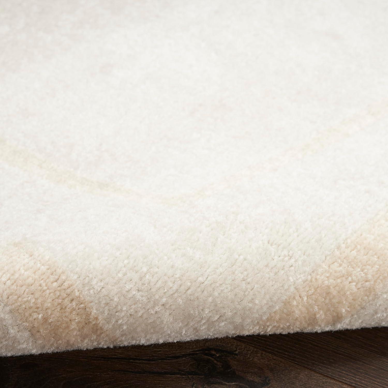 Nourison Essentials 2' x 6' Ivory Gold Contemporary Bordered Indoor/Outdoor Area Rug