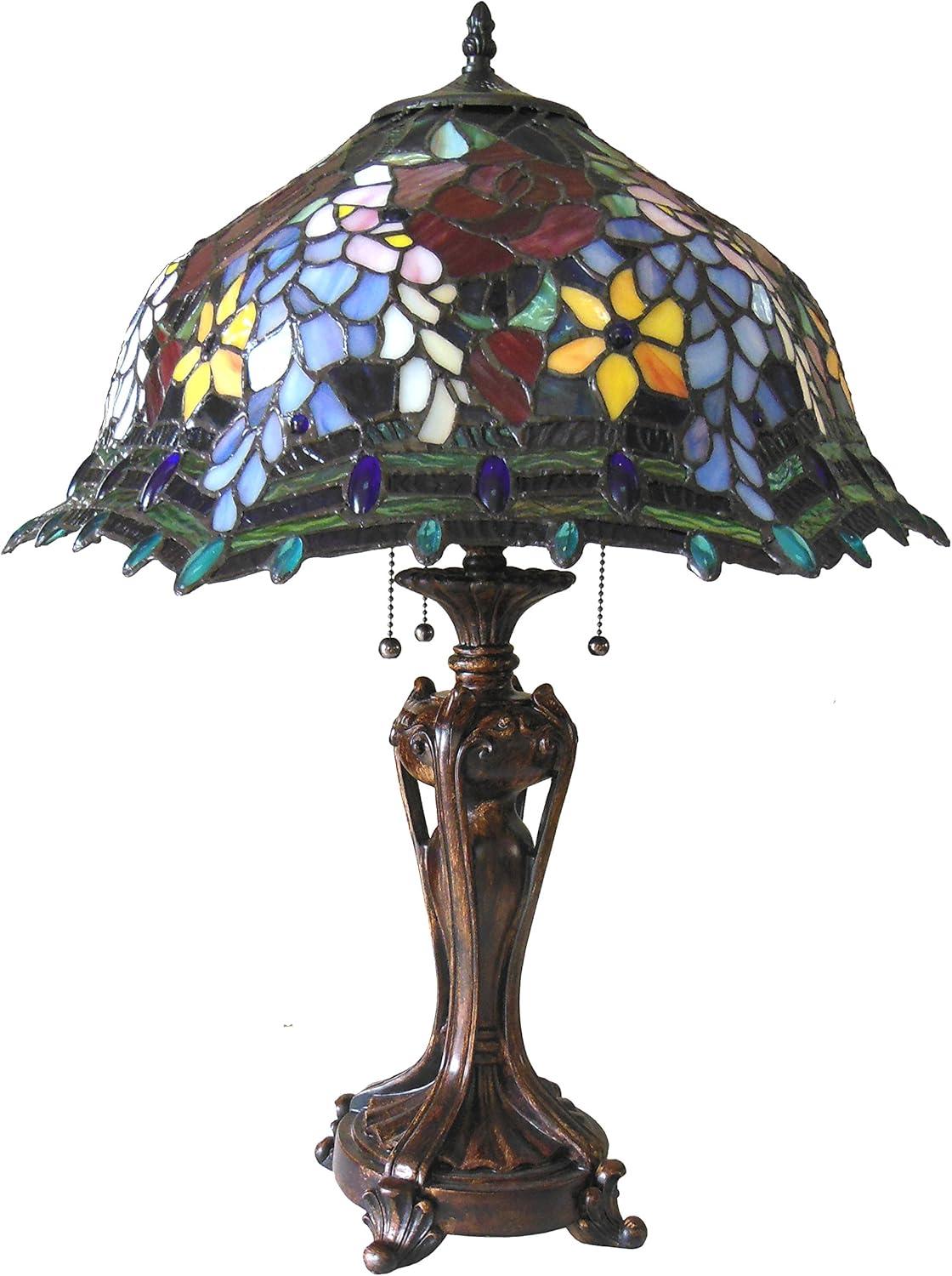 Chloe Lighting Carrell Tiffany-style 3 Light Roses Floor Lamp 20" Shade