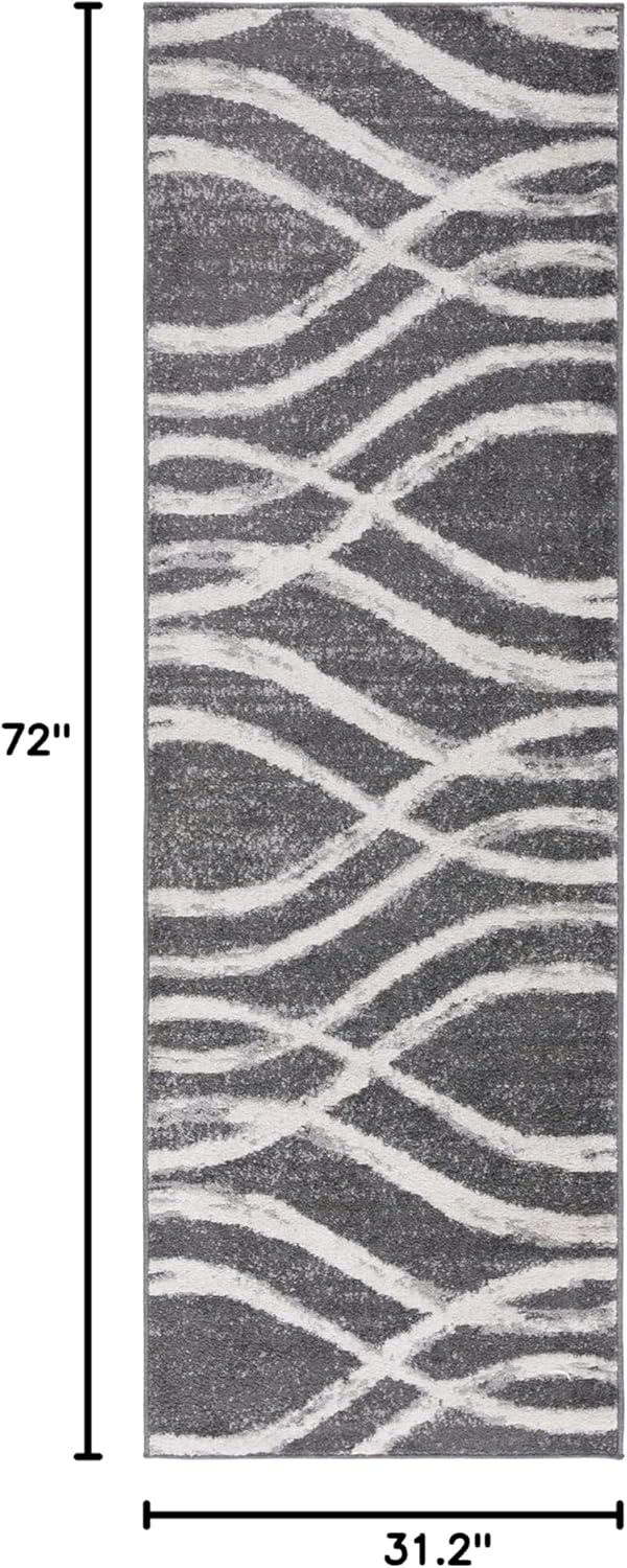 Adirondack ADR125 Machine Made Indoor Area Rug - Charcoal/Ivory - 6'x9' - Safavieh