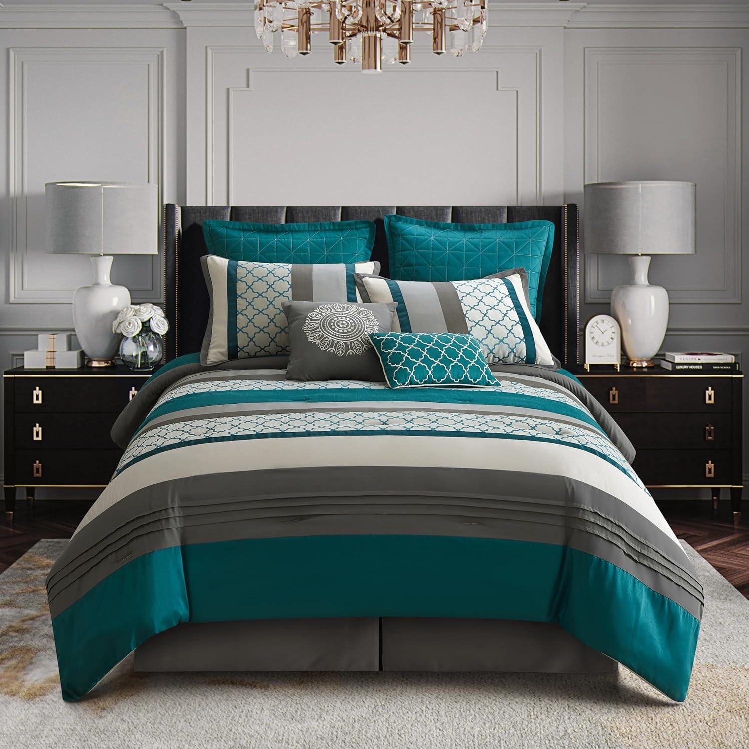 Nanshing America, Inc Avalon Microfiber Modern & Contemporary 8 Piece Comforter Set