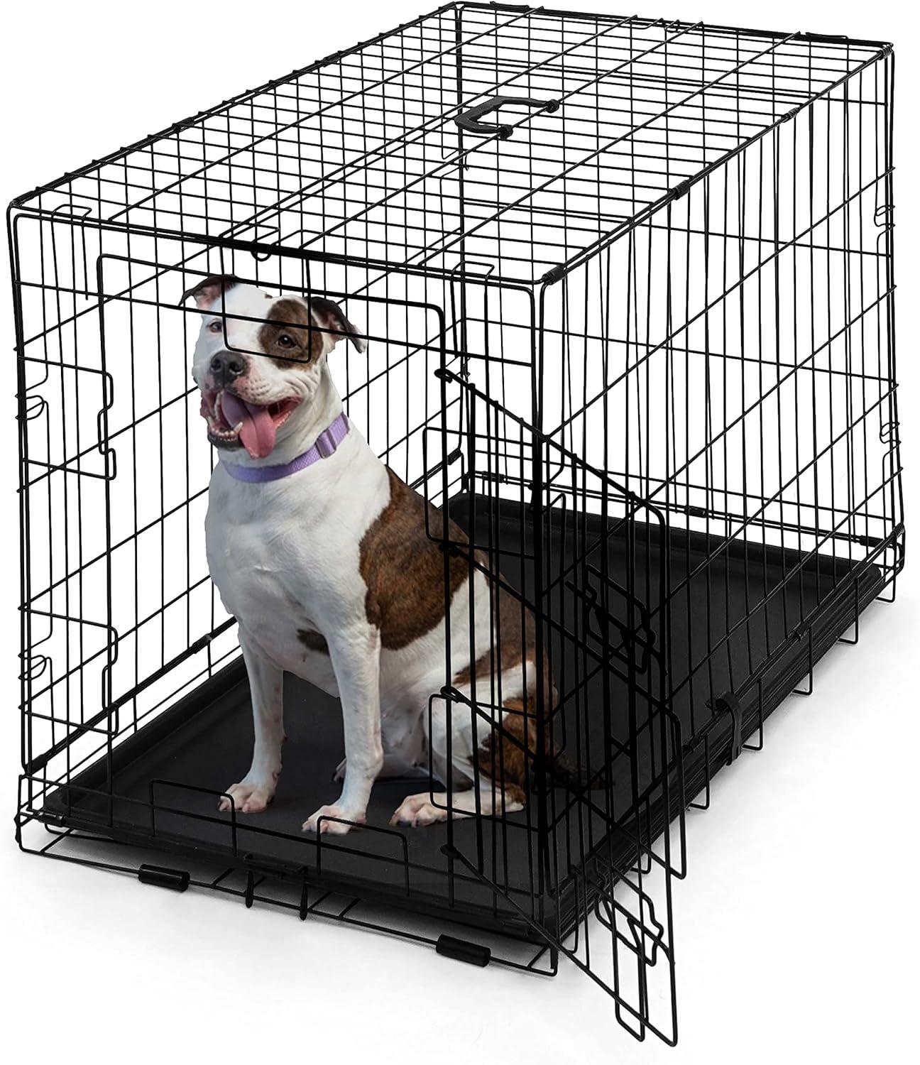 CAPHAUS Tucker Murphy Pet™ Foldable Dog Crate, Wire Metal Dog Kennel w/Leak-Proof Pan