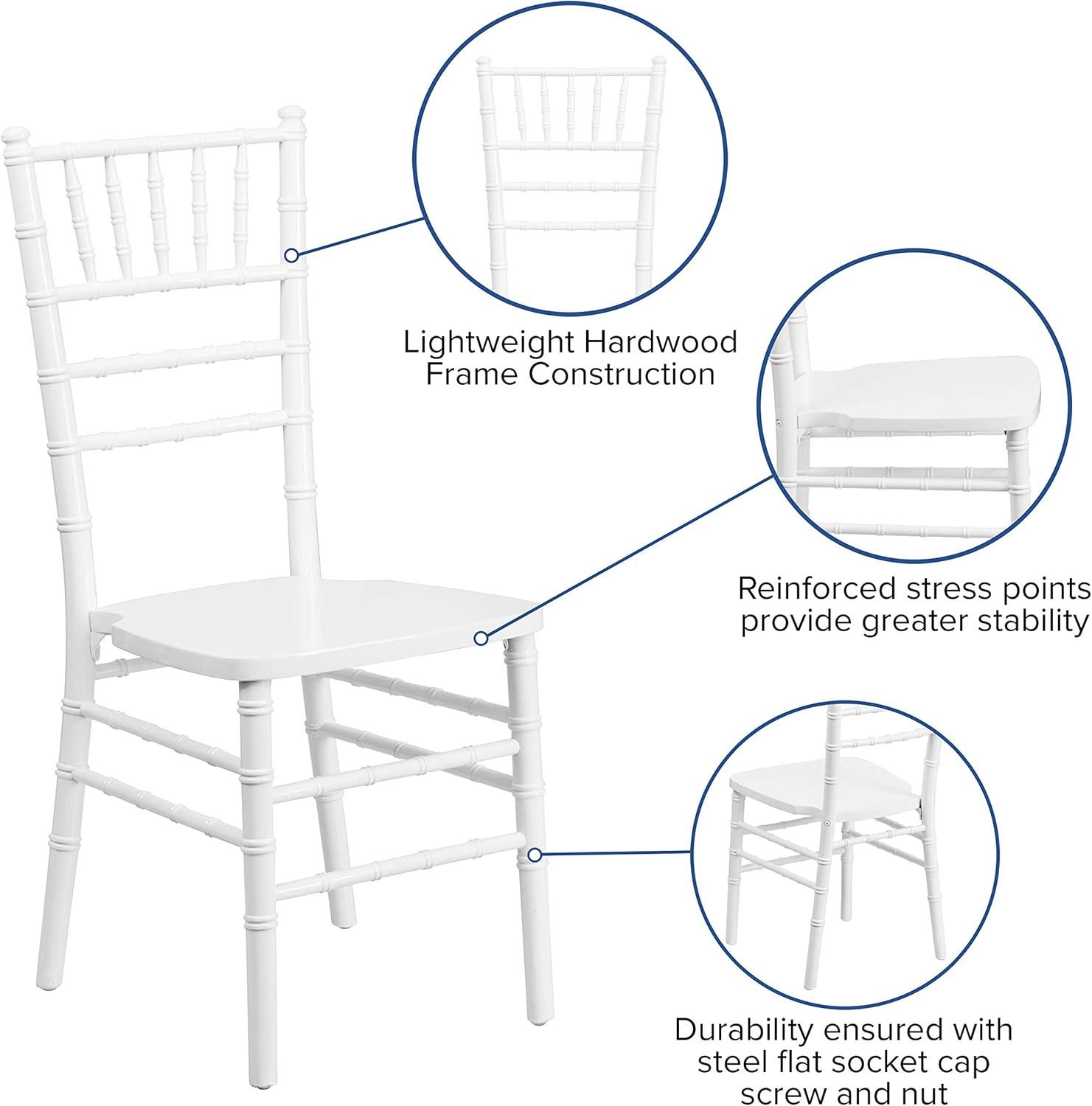 Flash Furniture HERCULES Series White Wood Chiavari Chair