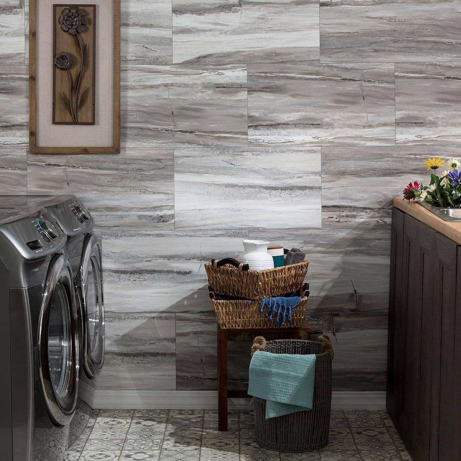 Palisade 25.6 in. x 14.8 in. Interlocking Vinyl Waterproof Wall Tiles