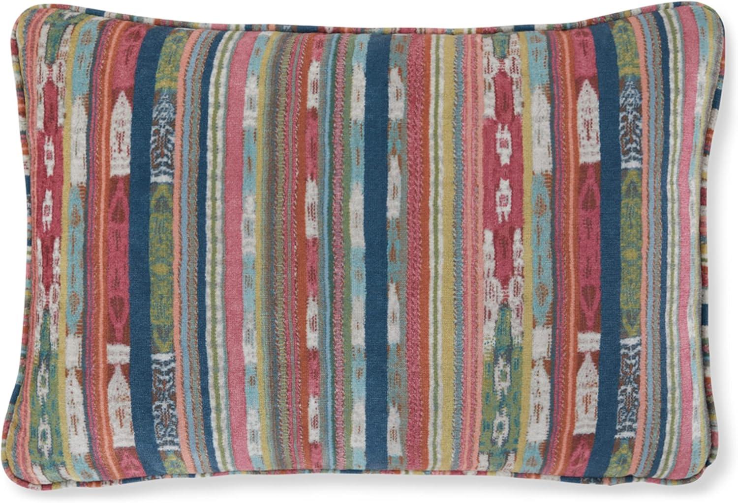 Bohemian Multicolor Striped Rectangular Polyester Pillow