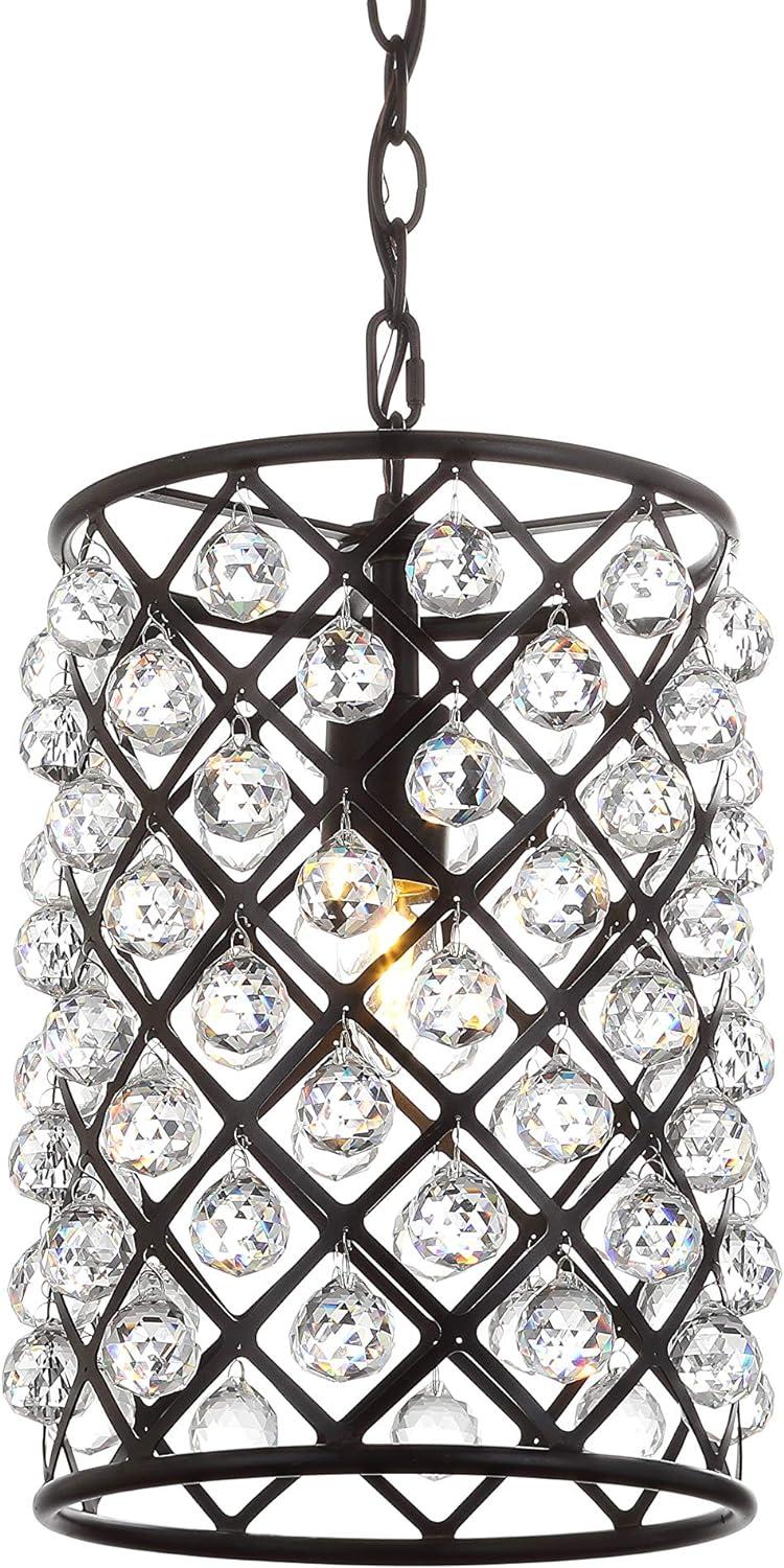 Gabrielle 10" Crystal/Metal LED Pendant, Oil Rubbed Bronze