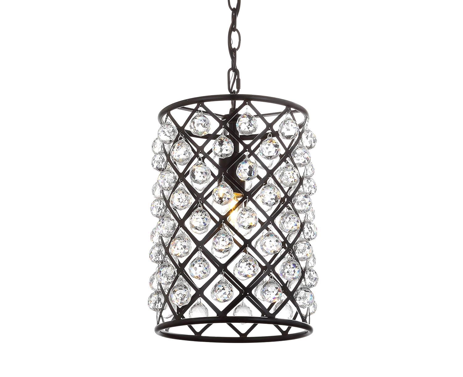 Gabrielle 10" Crystal/Metal LED Pendant, Oil Rubbed Bronze