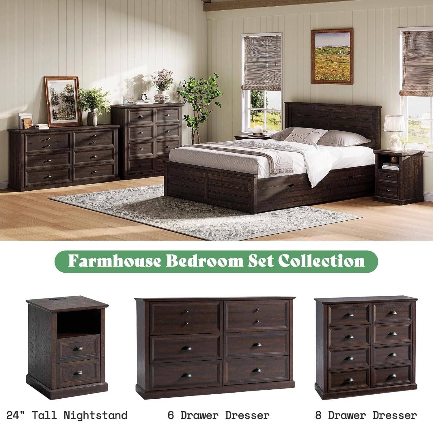 Winston Porter 58" Farmhouse 6 Drawer Dresser