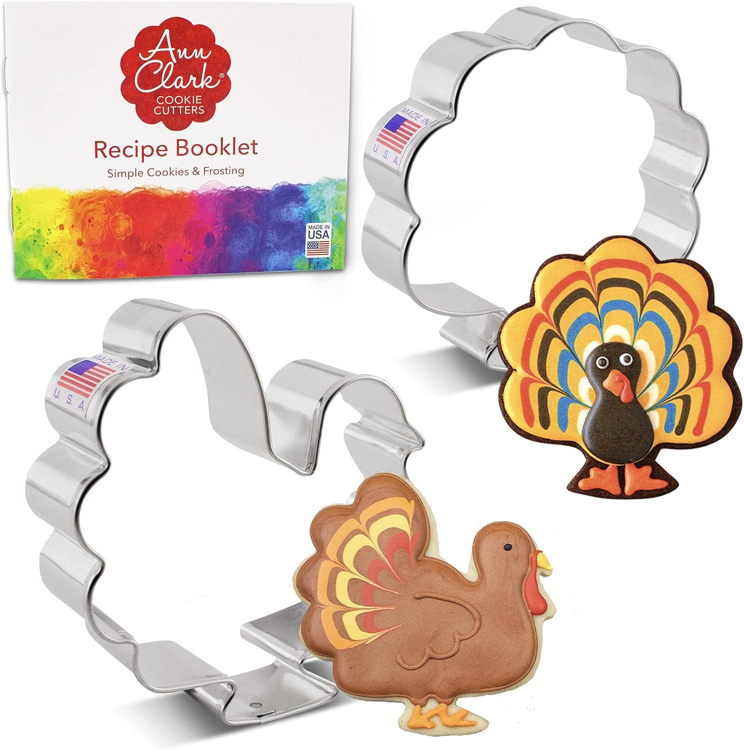 Thanksgiving Turkey Metal Cookie Cutter Set, 2-Piece