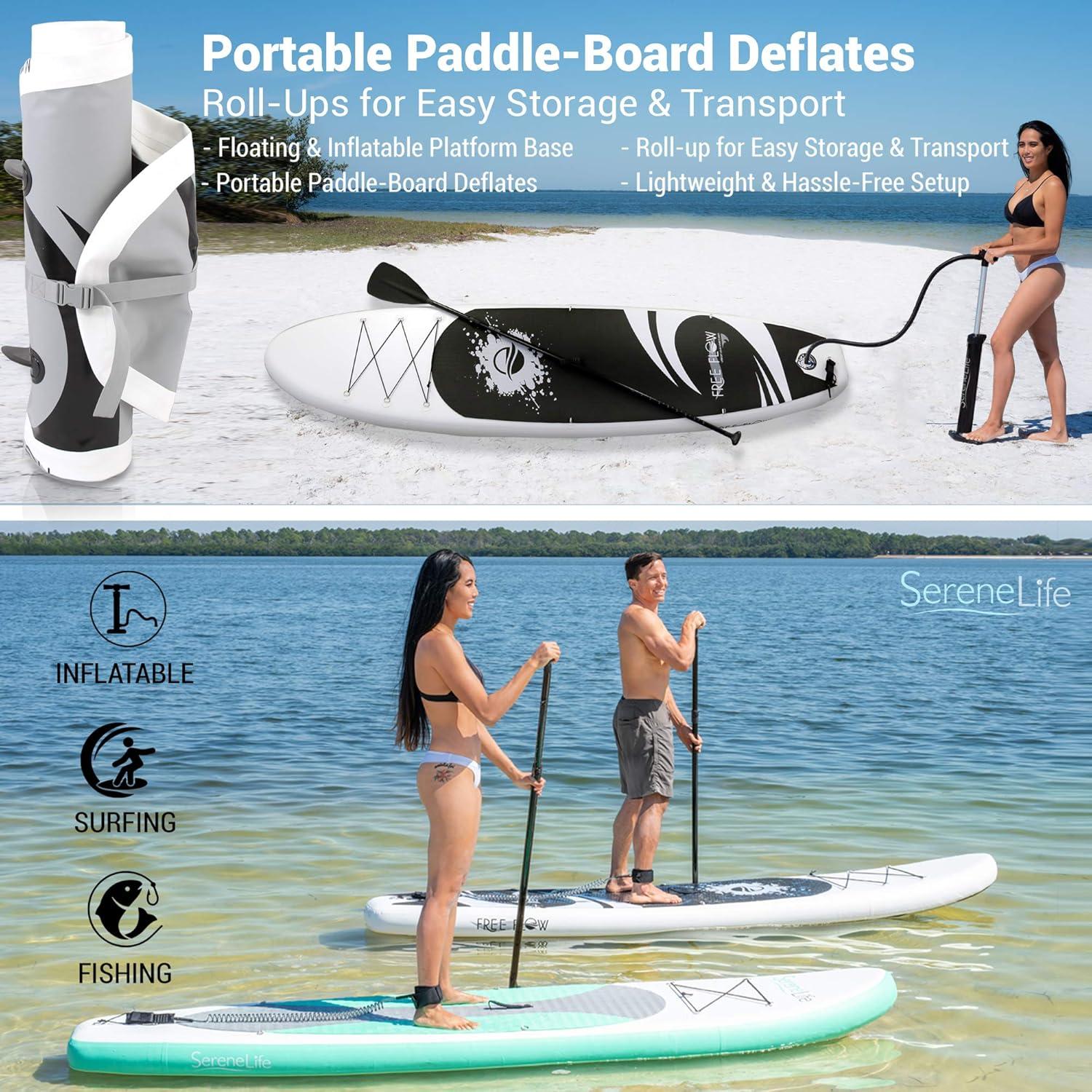 SereneLife Inflatable Stand Up Paddle Board