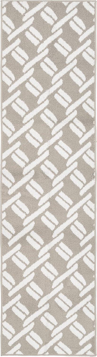 Nautica Tufted Runners Geometric Tufted All Loop Grey Area Rug