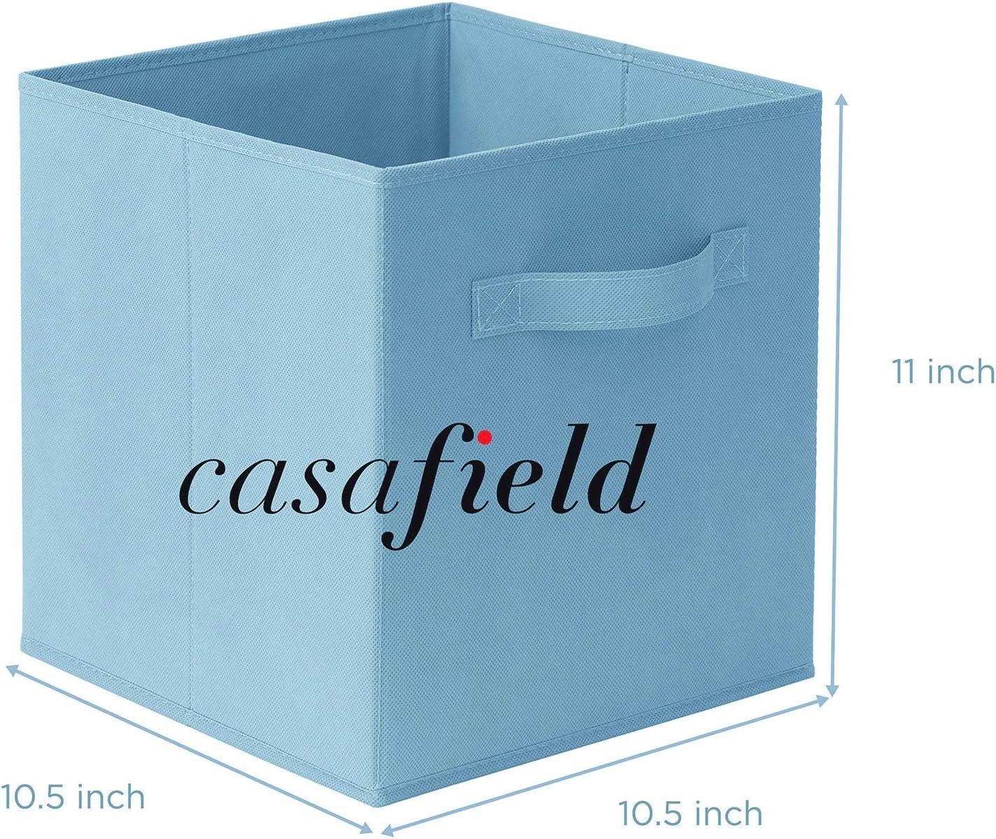 Casafield Set of 12 Collapsible Fabric Storage Cube Bins, Foldable Cloth Baskets for Shelves and Cubby Organizers