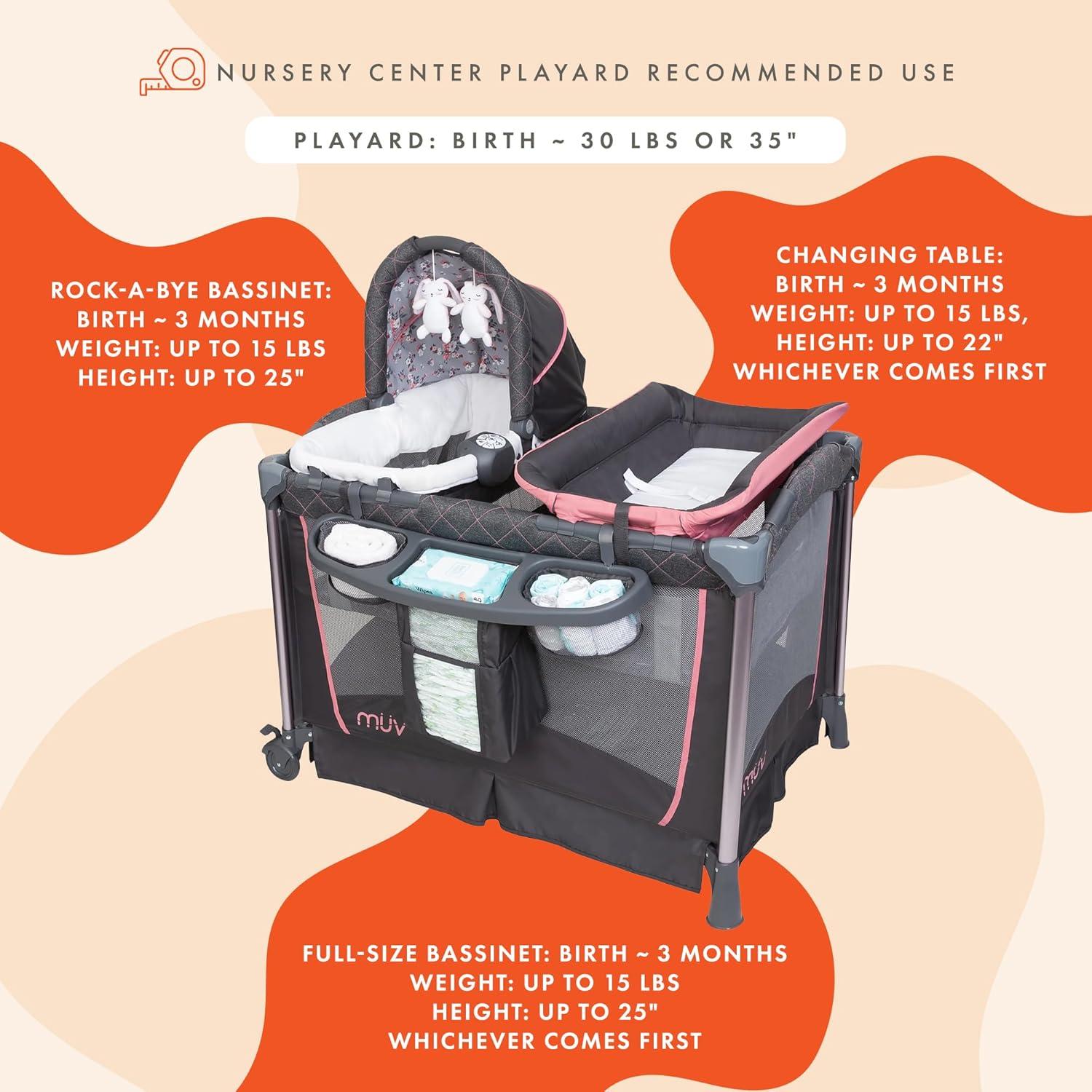 Baby Trend Lil Snooze Deluxe III Nursery Center Playard - Cozy Pink