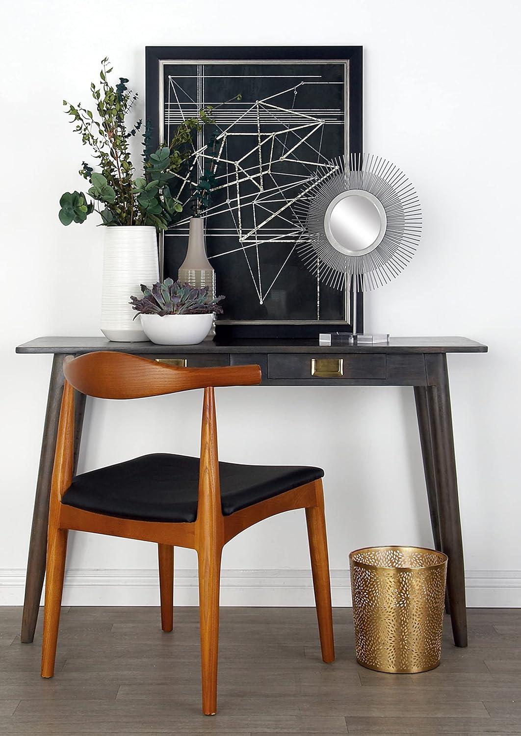CosmoLiving by Cosmopolitan Modern Perforated Design Round Metal Waste Basket
