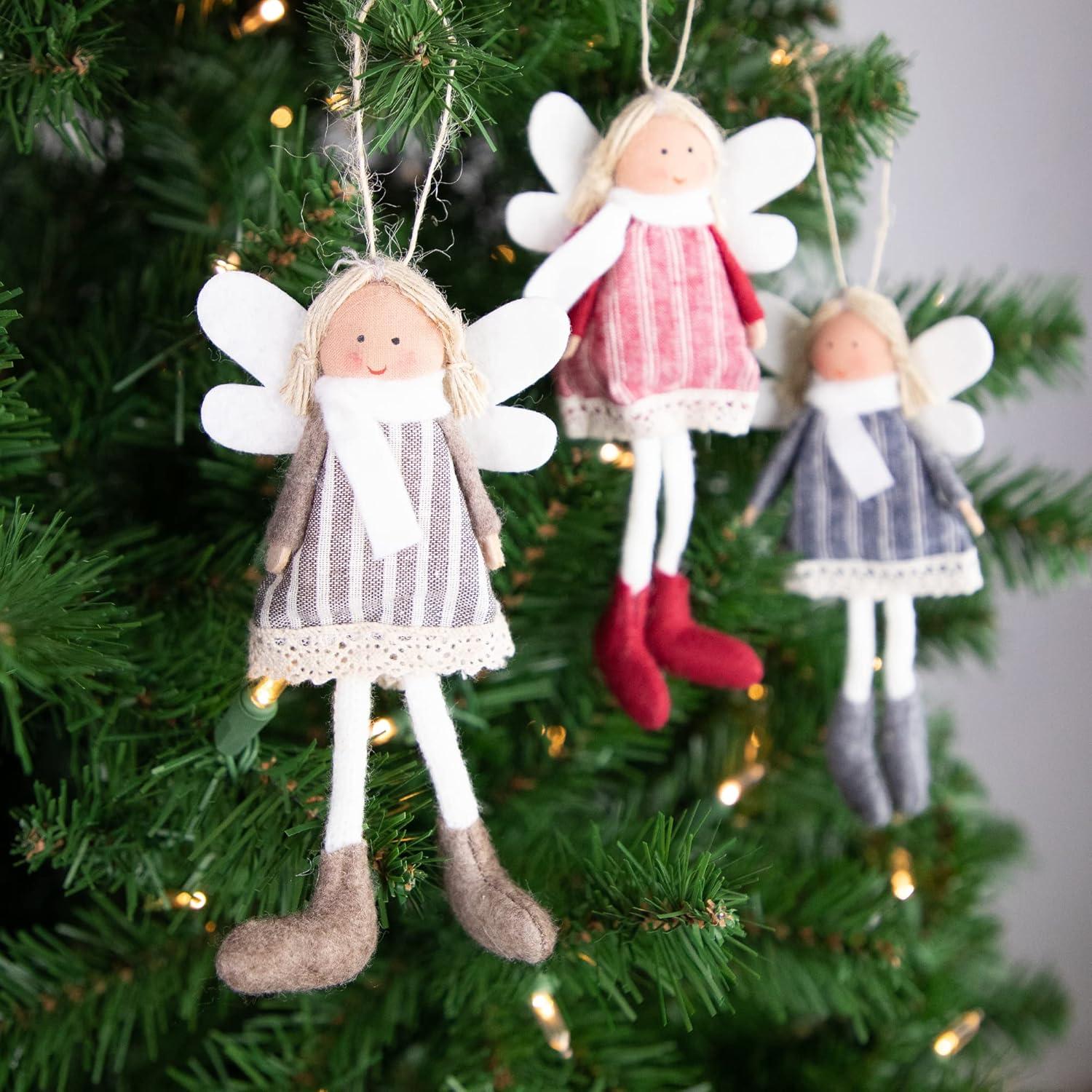 Hanging Angel Doll Christmas Ornament (Set of 3)