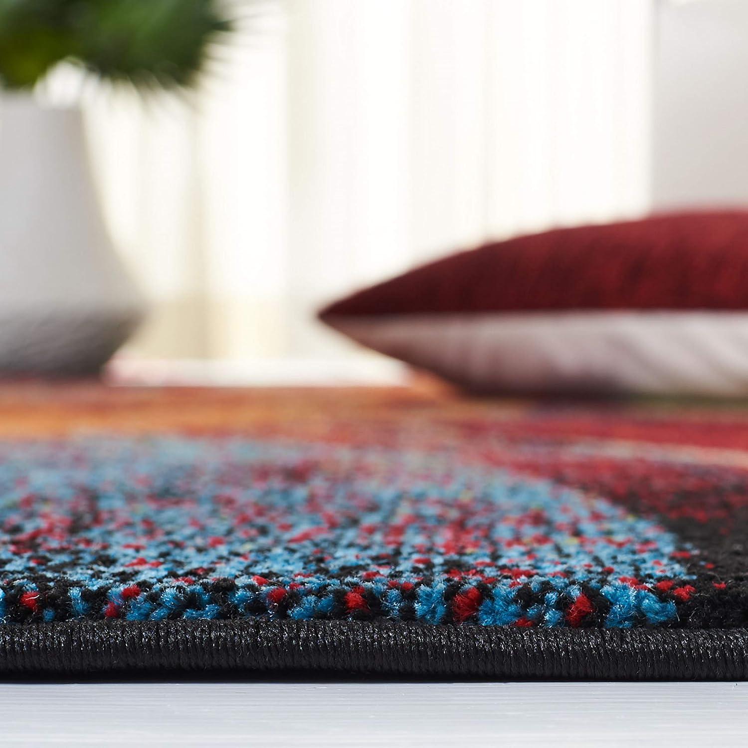 Glacier GLA126 Power Loomed Area Rug - Red/Green - 5'3"x7'6" - Safavieh.