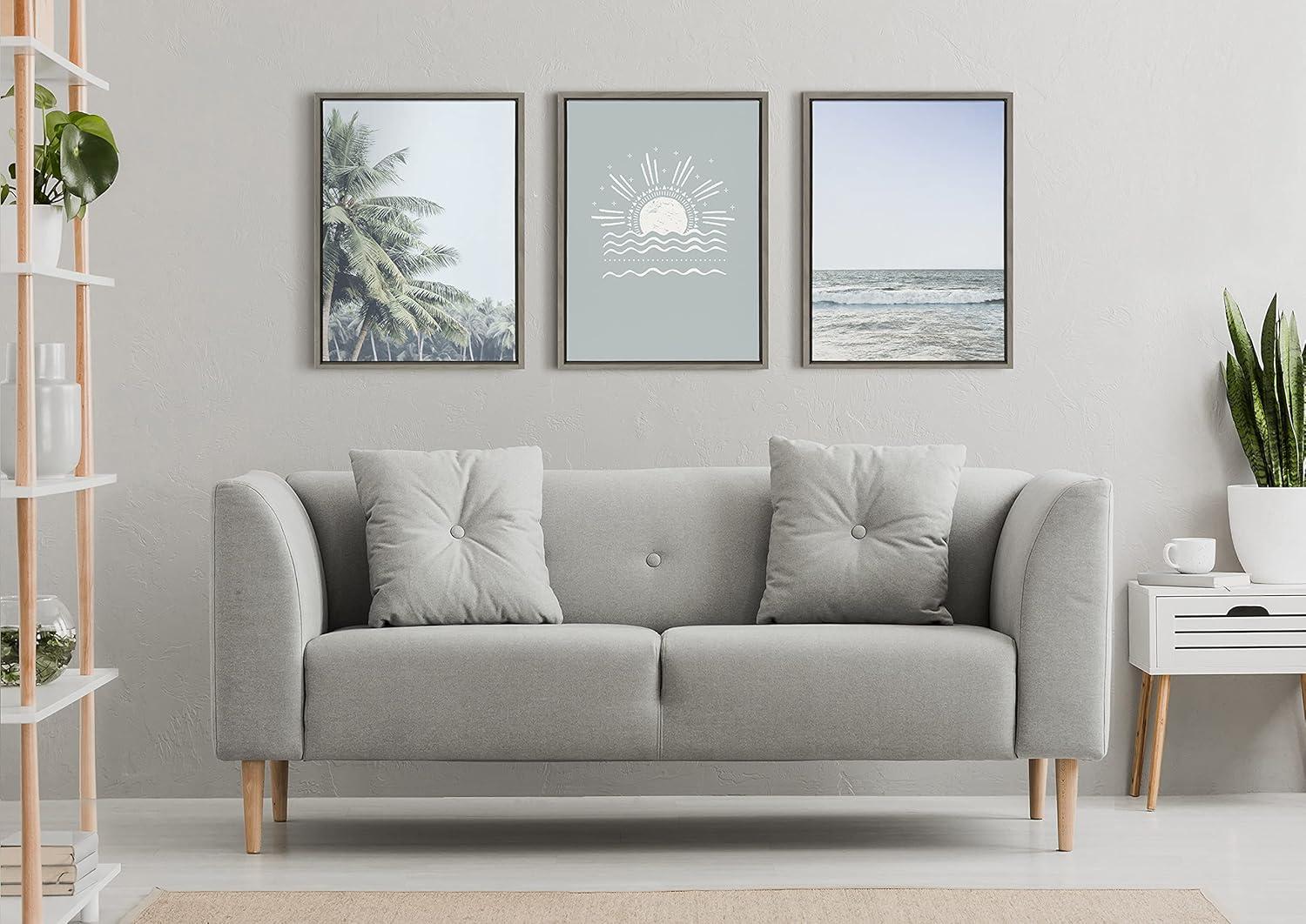 Sylvie Pale Blue Sea by The Creative Bunch Studio Framed Wall Canvas - Kate & Laurel All Things Decor