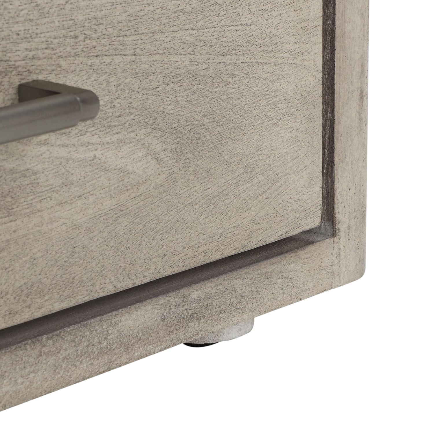 SAFAVIEH Light Grey Fully Assembled Couture Home Collection Rosey 3-Drawer Wood Nightstand