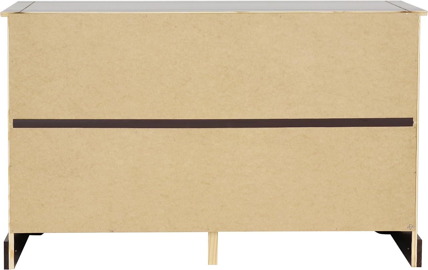 Sunnydaze Sideboard with 3 Drawers and 3 Doors - Solid Pine Construction - Dark Brown- 32"