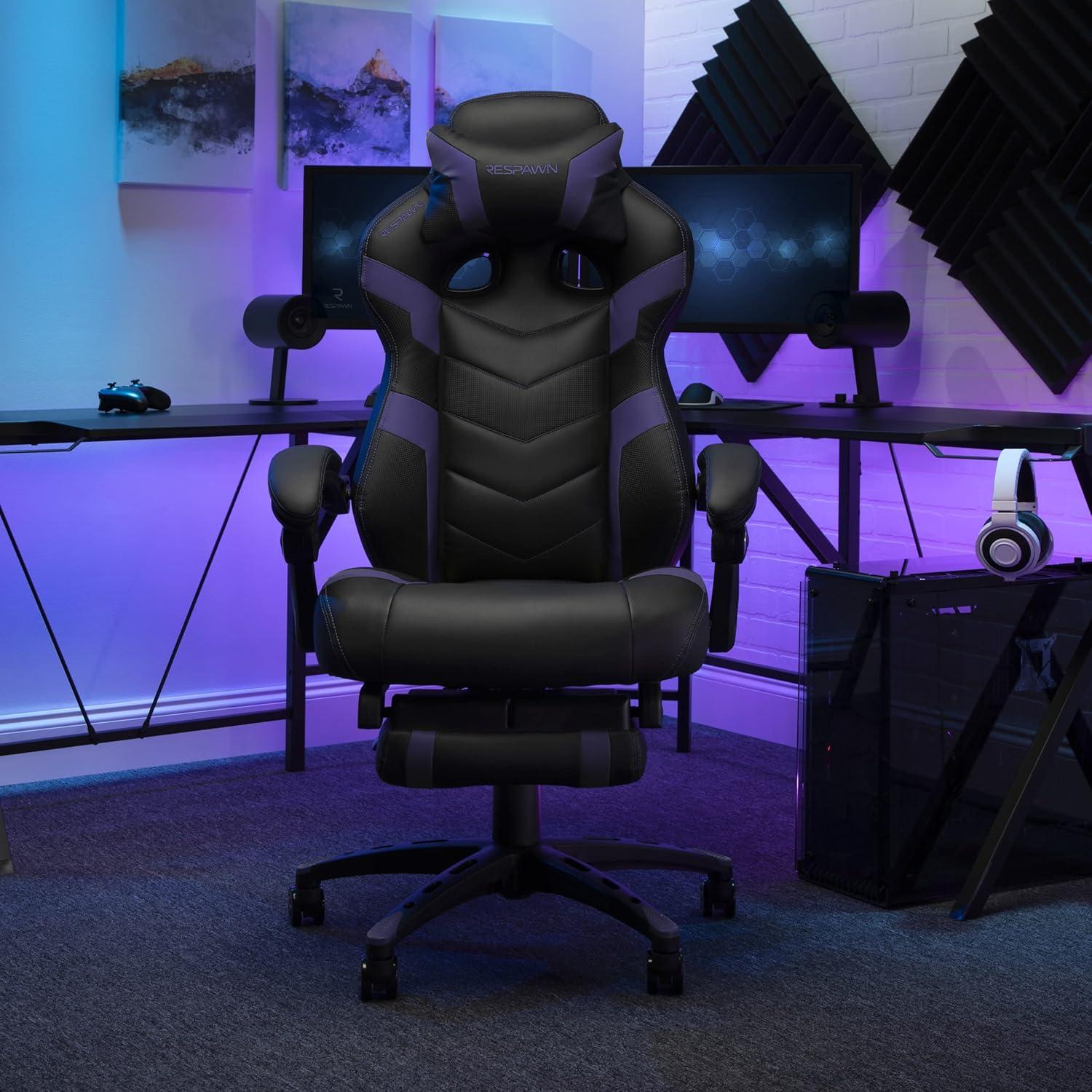 Respawn RESPAWN 110 Pro Gaming Chair - Gaming Chair with Footrest, Reclining Gaming Chair, Video Gaming Computer Desk Chair, Adjustable Desk Chair, Gaming Chairs For Adults With Headrest Pillow