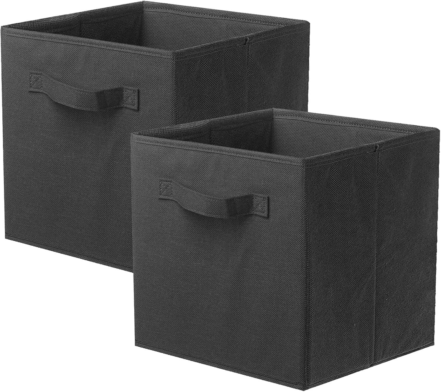 ShellKingdom Storage Bins, Foldable Fabric Storage Cubes And Cloth Storage Organizer Drawer For Closet And Toys Storage, 2 Pack (Black)