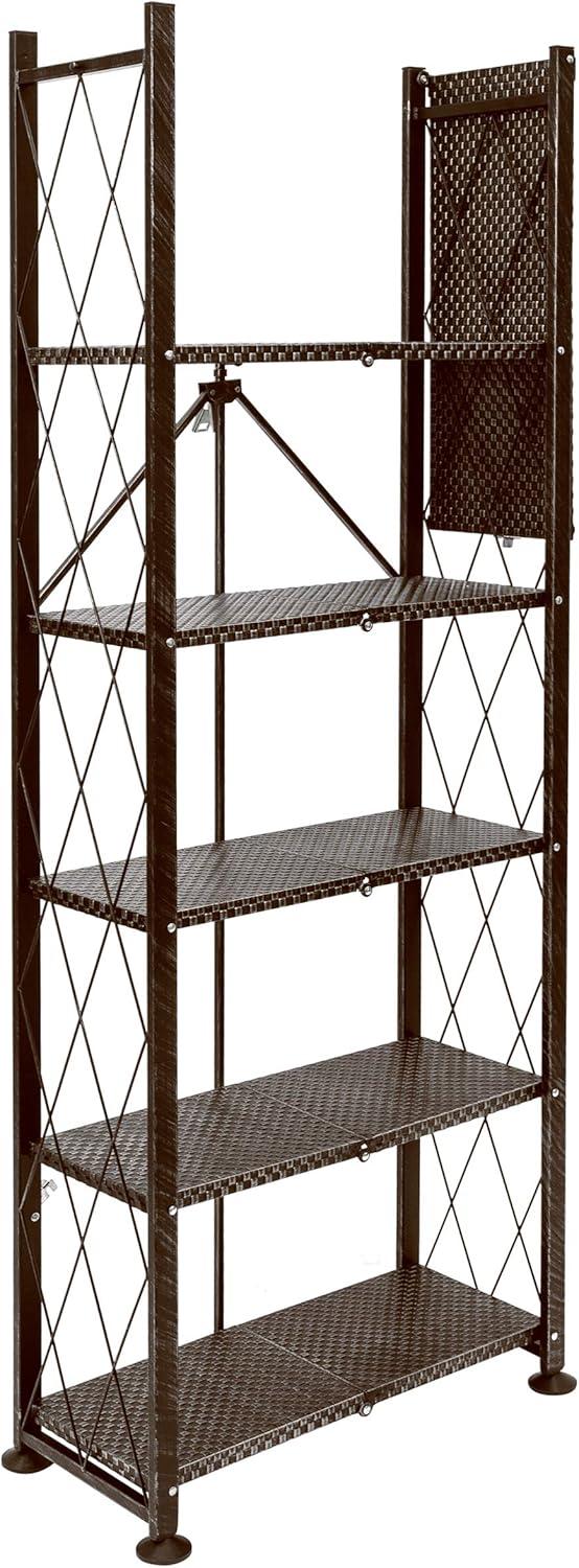 Origami 6 Tier Classic Stamped Steel Bookcase Organizer Storage Rack