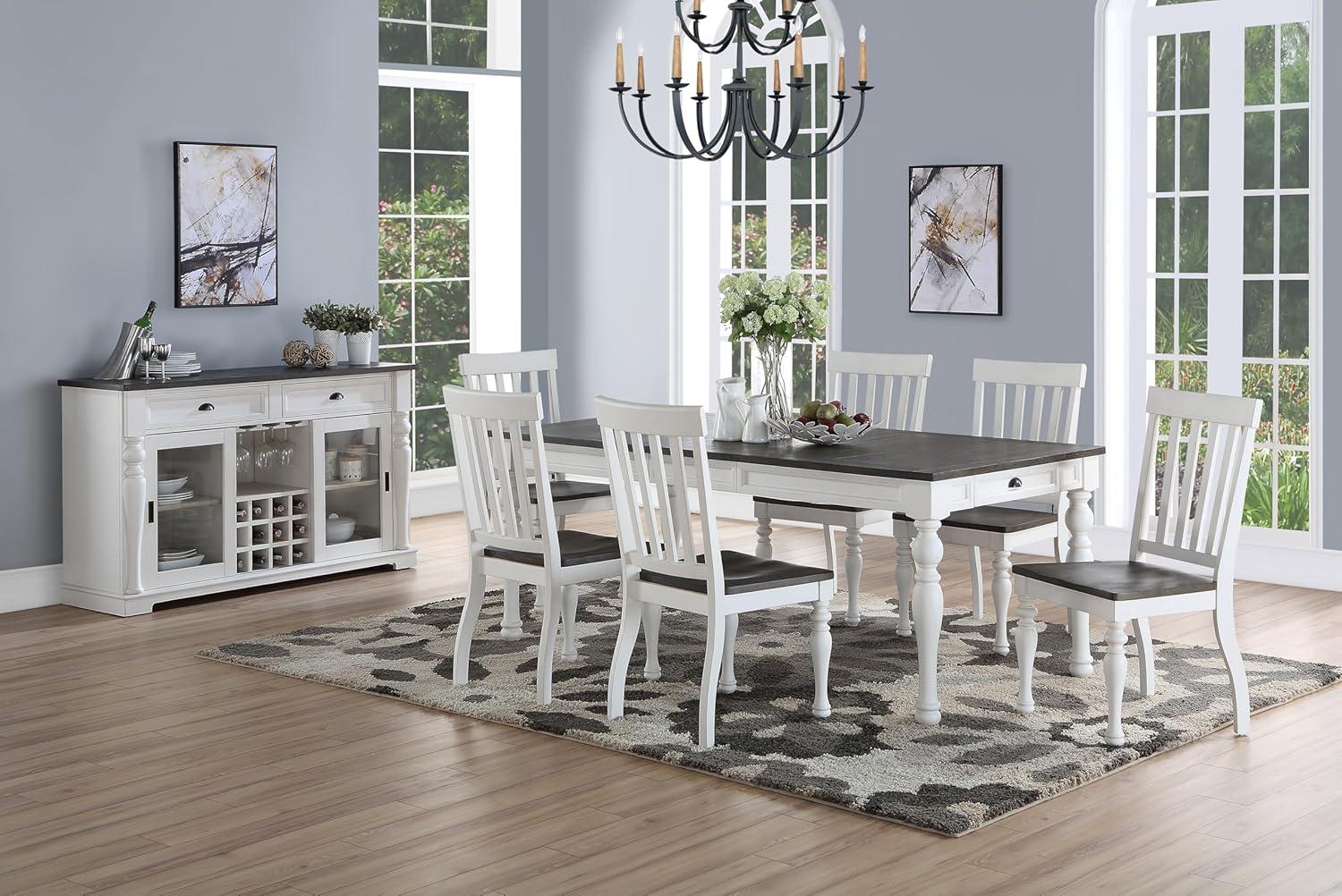 Joanna Two-Tone 7-Piece White Dining Set