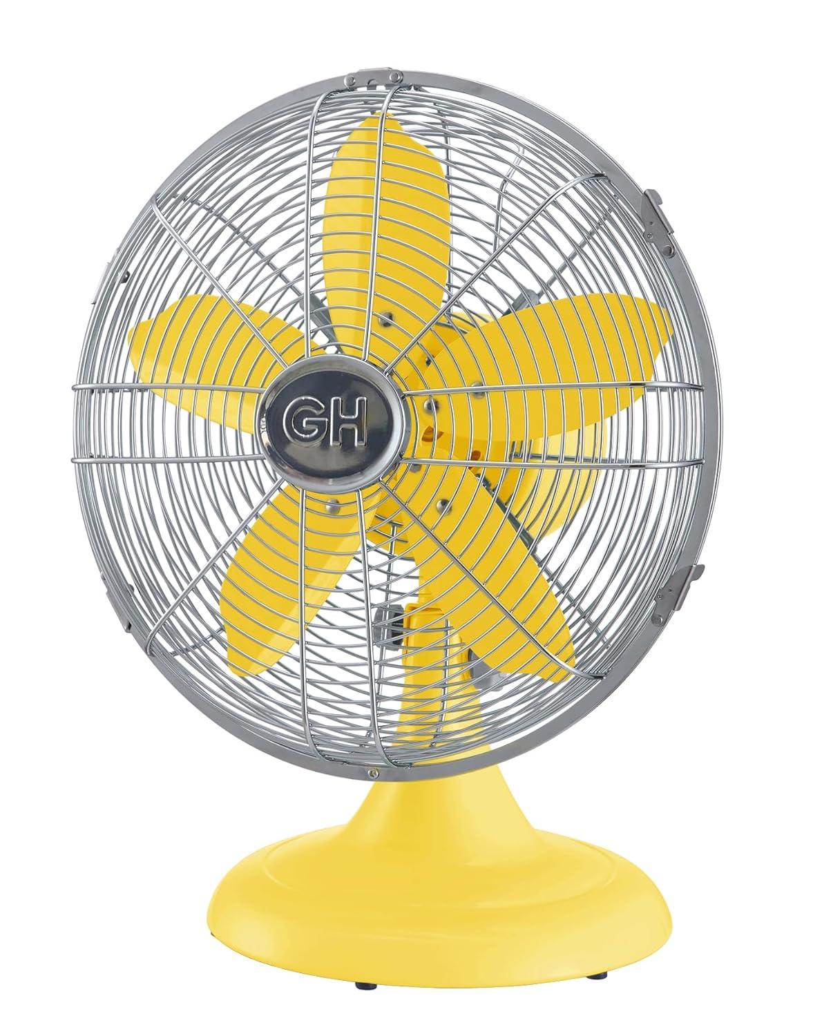 Good Housekeeping Good Housekeeping's All-Metal Retro 3-Speed 12" Oscillating Office Desk Table Fan (Multiple Finishes Available)