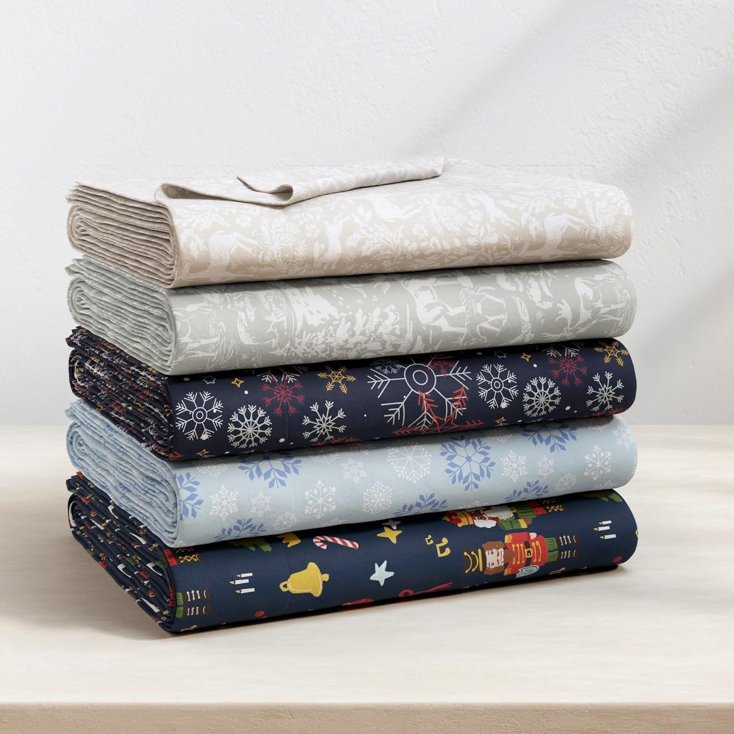 100% Turkish Cotton Holiday Printed Flannel Sheet Set
