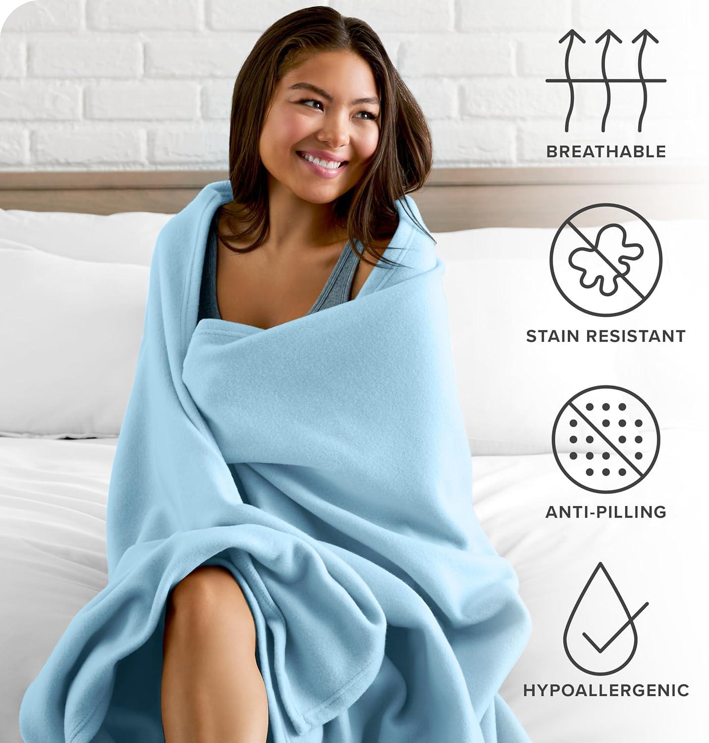 Bare Home Lightweight Polar Fleece Blanket