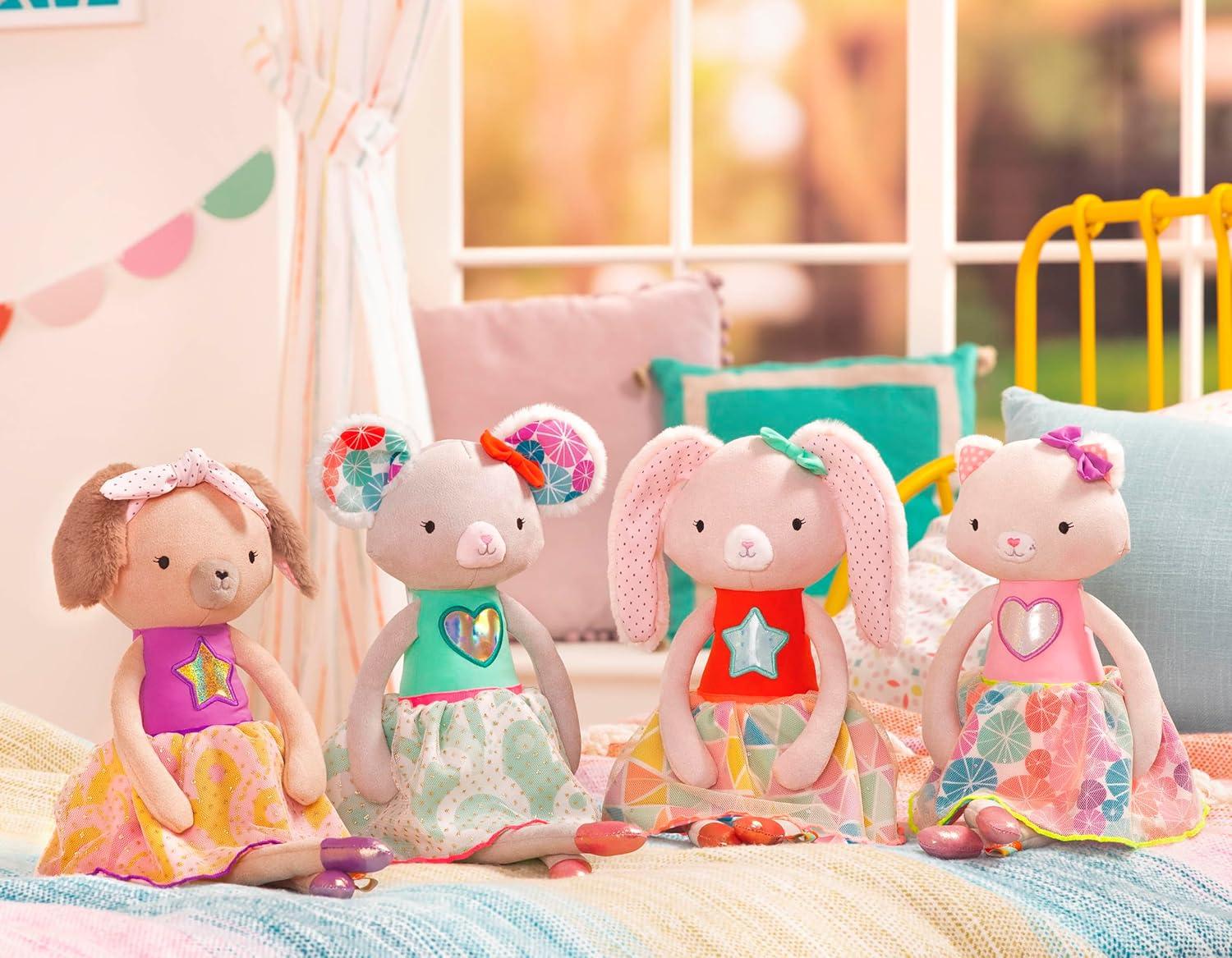 B. toys- B. softies- 15" Plush Bunny- Soft Stuffed Animal for Baby, Toddler, – Orange & Pastel Outfit- Washable Rabbit- Tippy Toes- Becky Bunny- 0 Months +