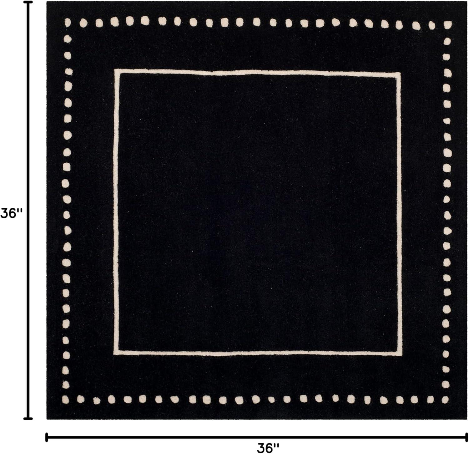 Bella BEL151 Hand Tufted Area Rug - Black/Ivory - 3'x3' - Safavieh..