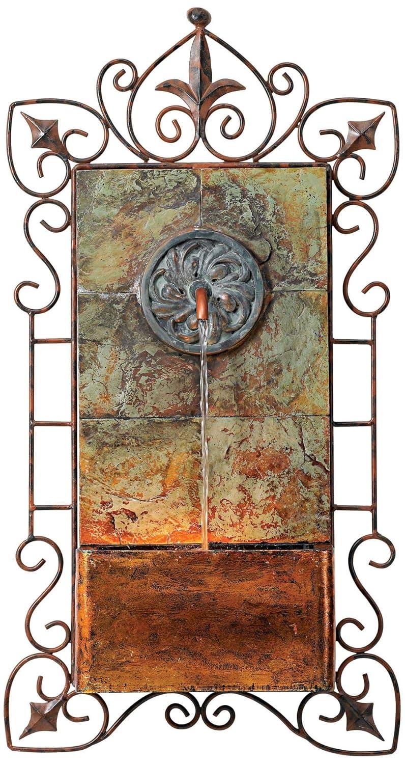 John Timberland Ibizi Rustic Outdoor Wall Water Fountain with LED Light 33" for Yard Backyard Garden Patio Home Deck Porch House Exterior Balcony Roof