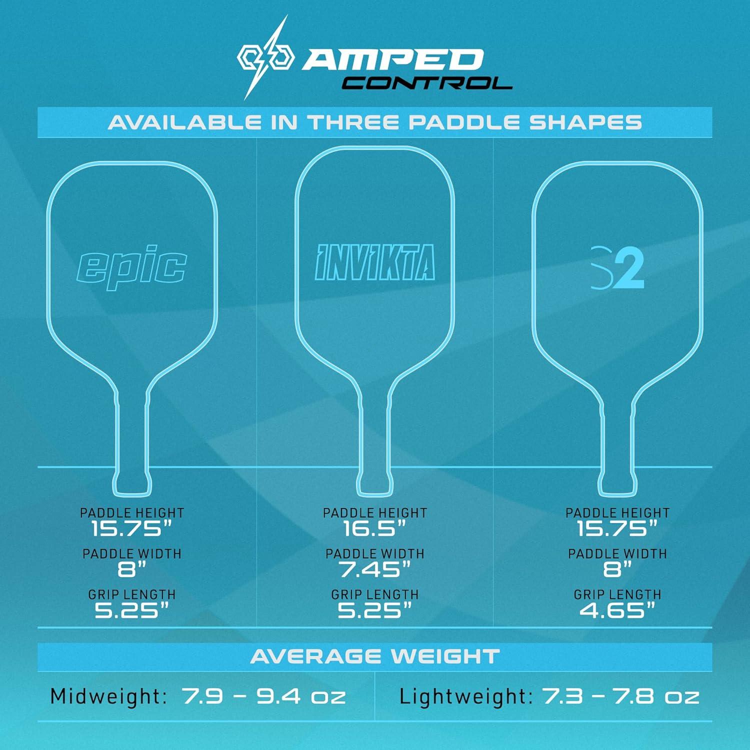 Selkirk Sport Amped Control Invikta Lightweight Pickleball Paddle - Blue