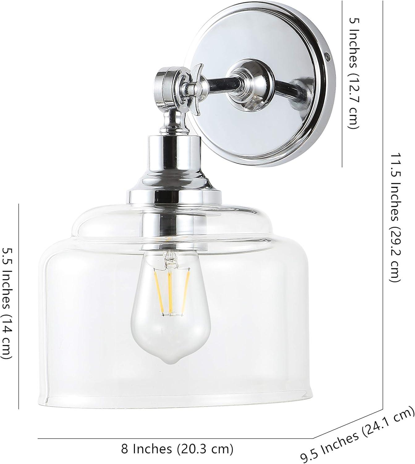 Lansor Wall Sconce (Set of 2) - Chrome/Clear - Safavieh.