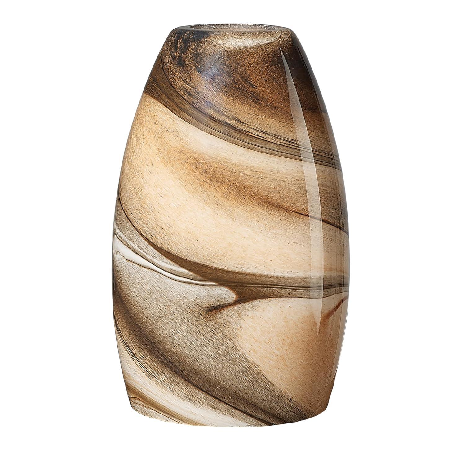 Oval Glass Lamp Shade Only Art Glass Lamp Covers Light Fixture Replacement for Kitchen Island Mini pendant Ceiling Lights Chandelier Hand Blown Glass Shade Replacement (Brown and Blue）