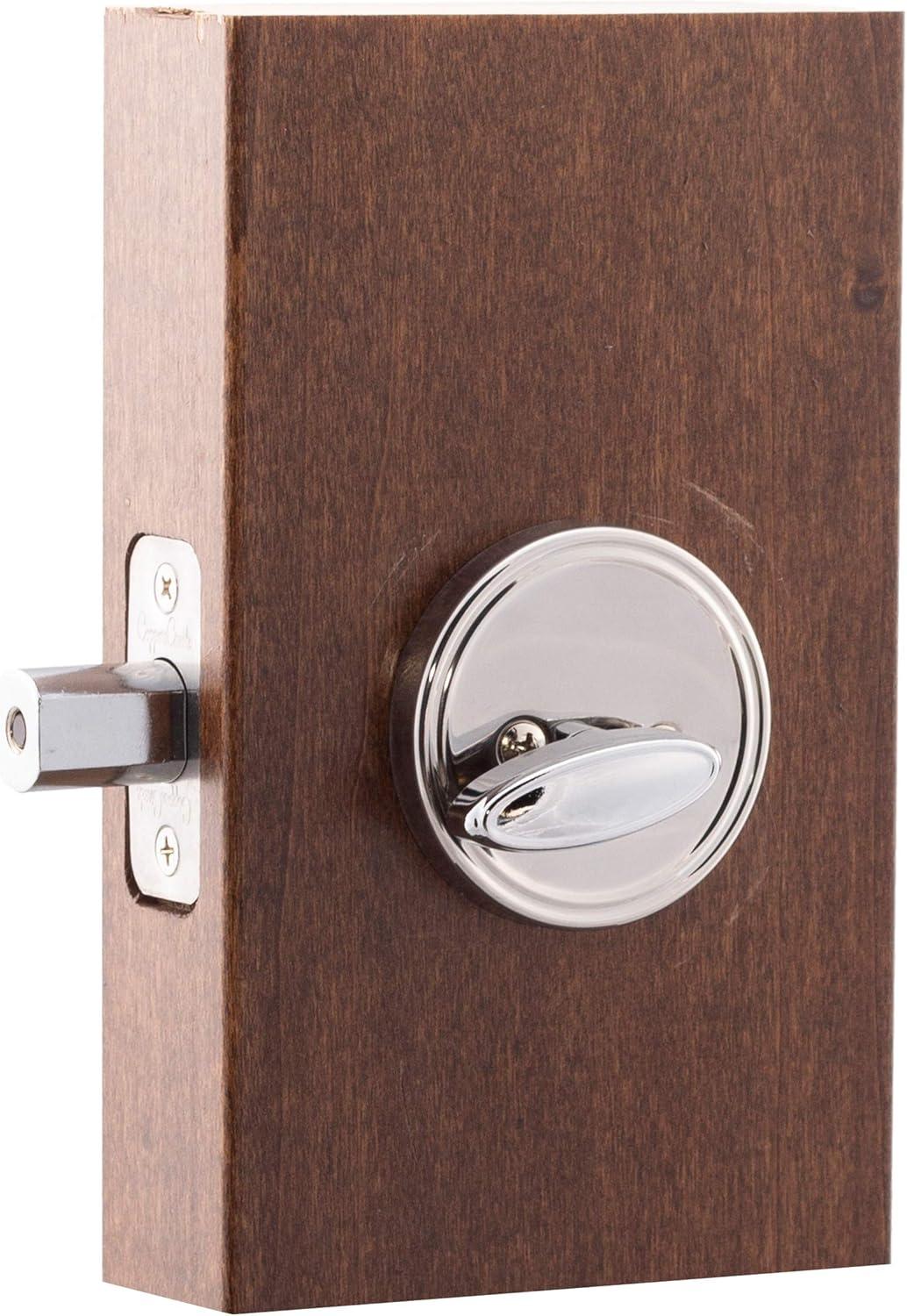 Polished Stainless Single Cylinder Deadbolt with Key Lock