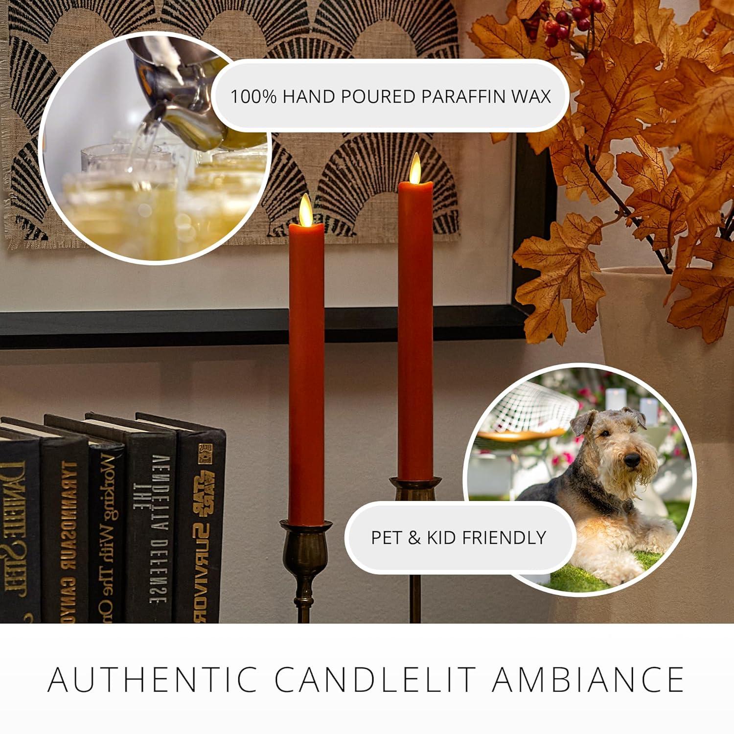 Flameless Taper Candle, Ivory - Set of 2