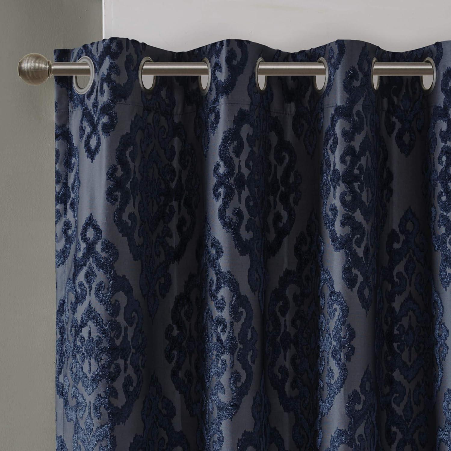 Navy Polyester Blackout Grommet Top Curtain Panel, 50 x 108 in