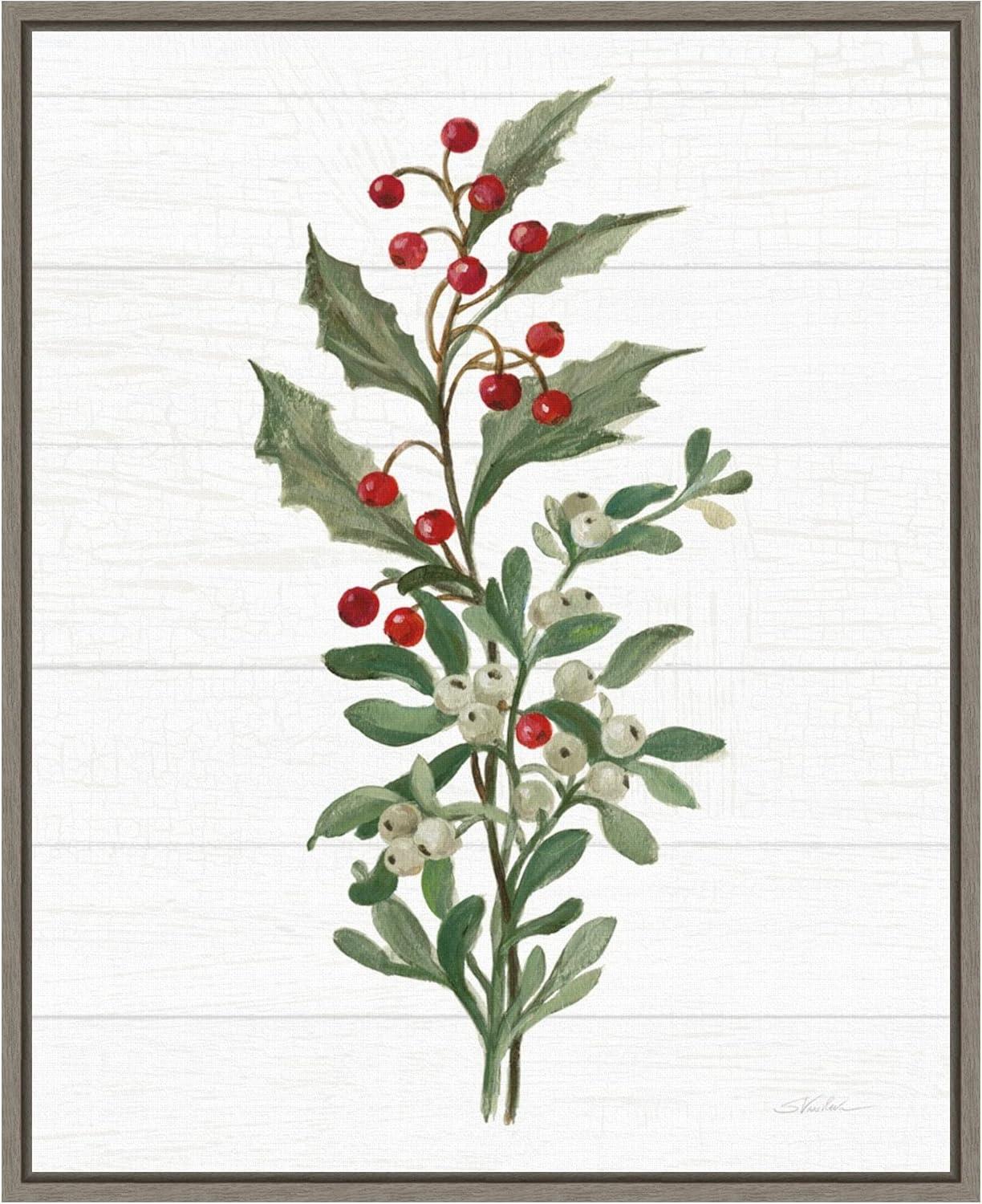 Amanti Art Christmas Moments V (Holly) by Silvia Vassileva Canvas Wall Art Print Framed 16 x 20-in.