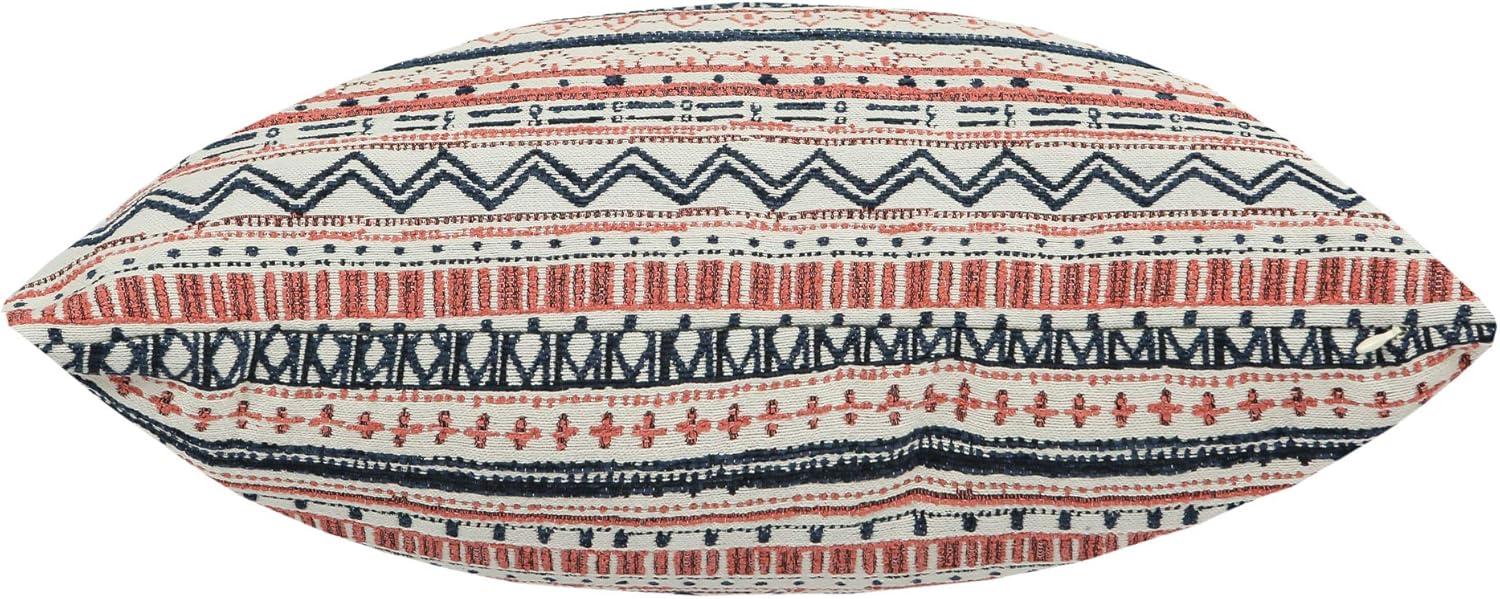 Pack of 2 Throw Pillow Covers Decorative Pillow Cases for Sofa Couch Bed, Bohemian Striped Geometric Pattern, 20x20 Inches, Navy Pink Cream