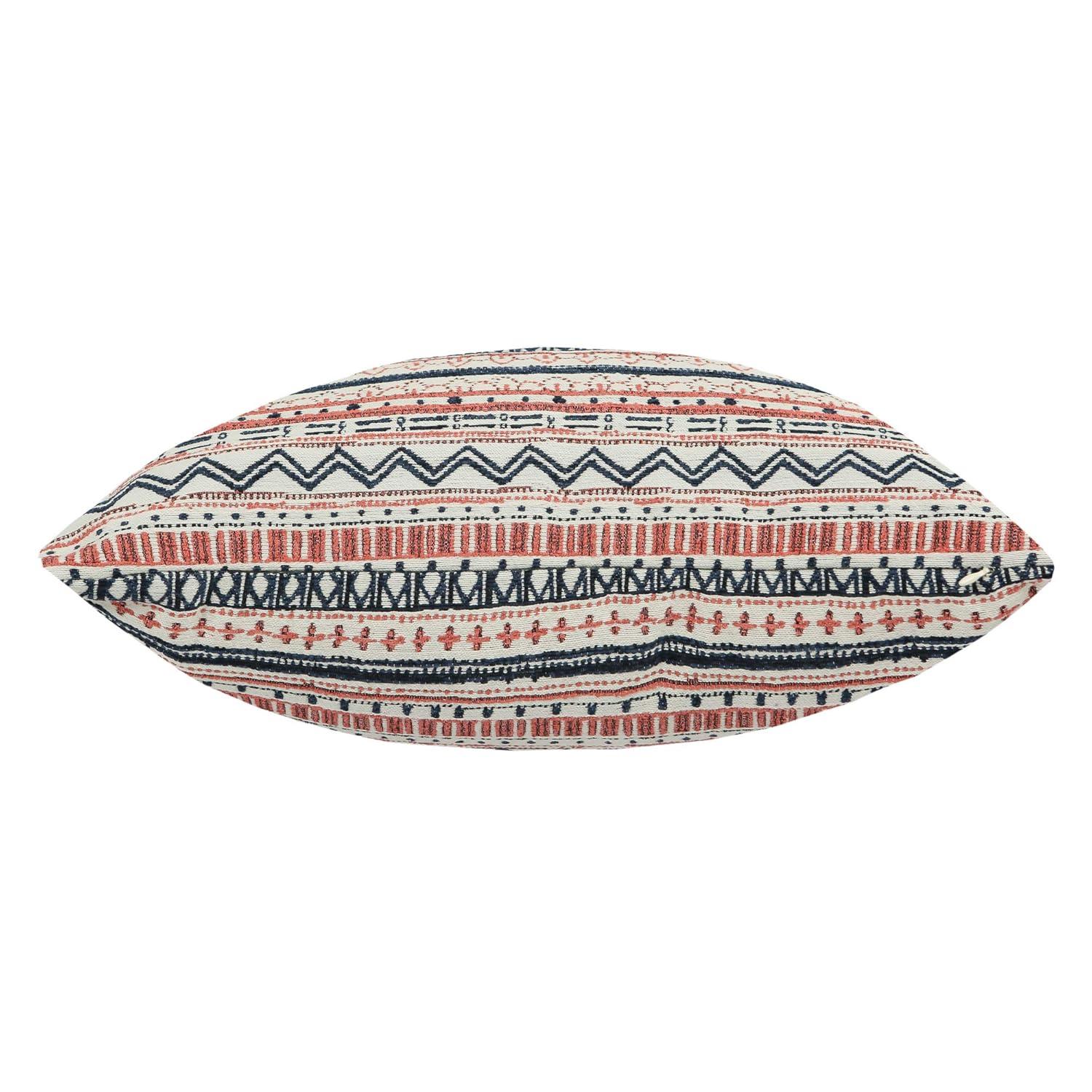 Pack of 2 Throw Pillow Covers Decorative Pillow Cases for Sofa Couch Bed, Bohemian Striped Geometric Pattern, 20x20 Inches, Navy Pink Cream