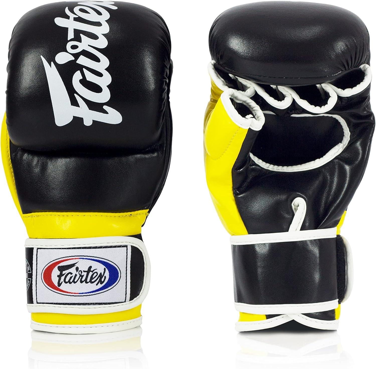 Fairtex FGV18 Super Sparring Grappling MMA Gloves Black/Yellow Large