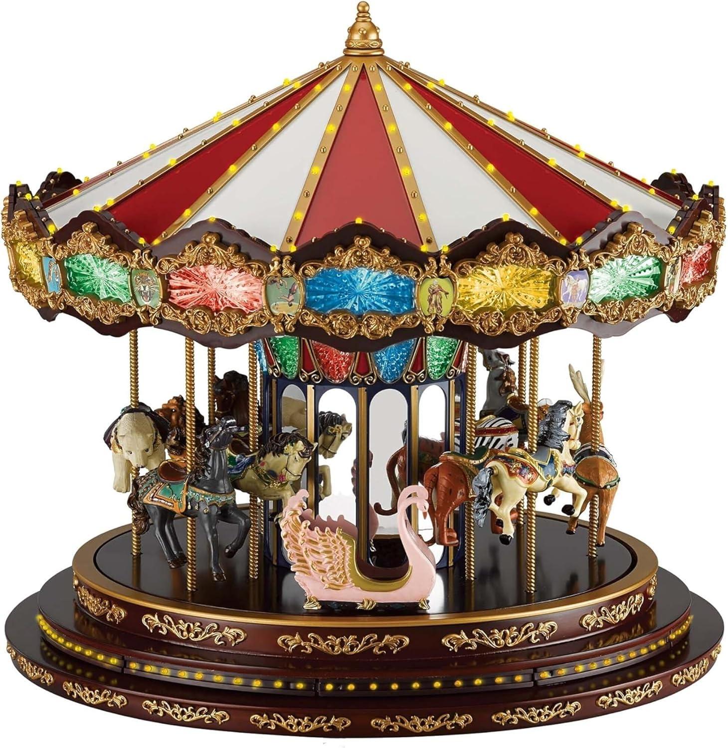 Mr. Christmas Animated LED Marquee Deluxe Carousel Musical Decoration