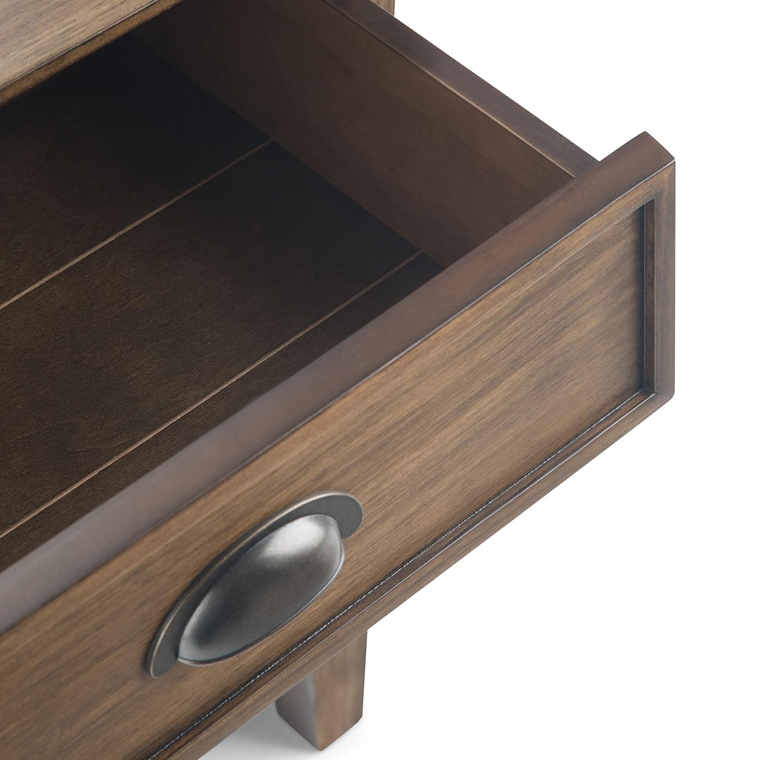 Simpli Home Acadian 24"W 1-Drawer Solid Wood Nightstand with Open Bottom Storage