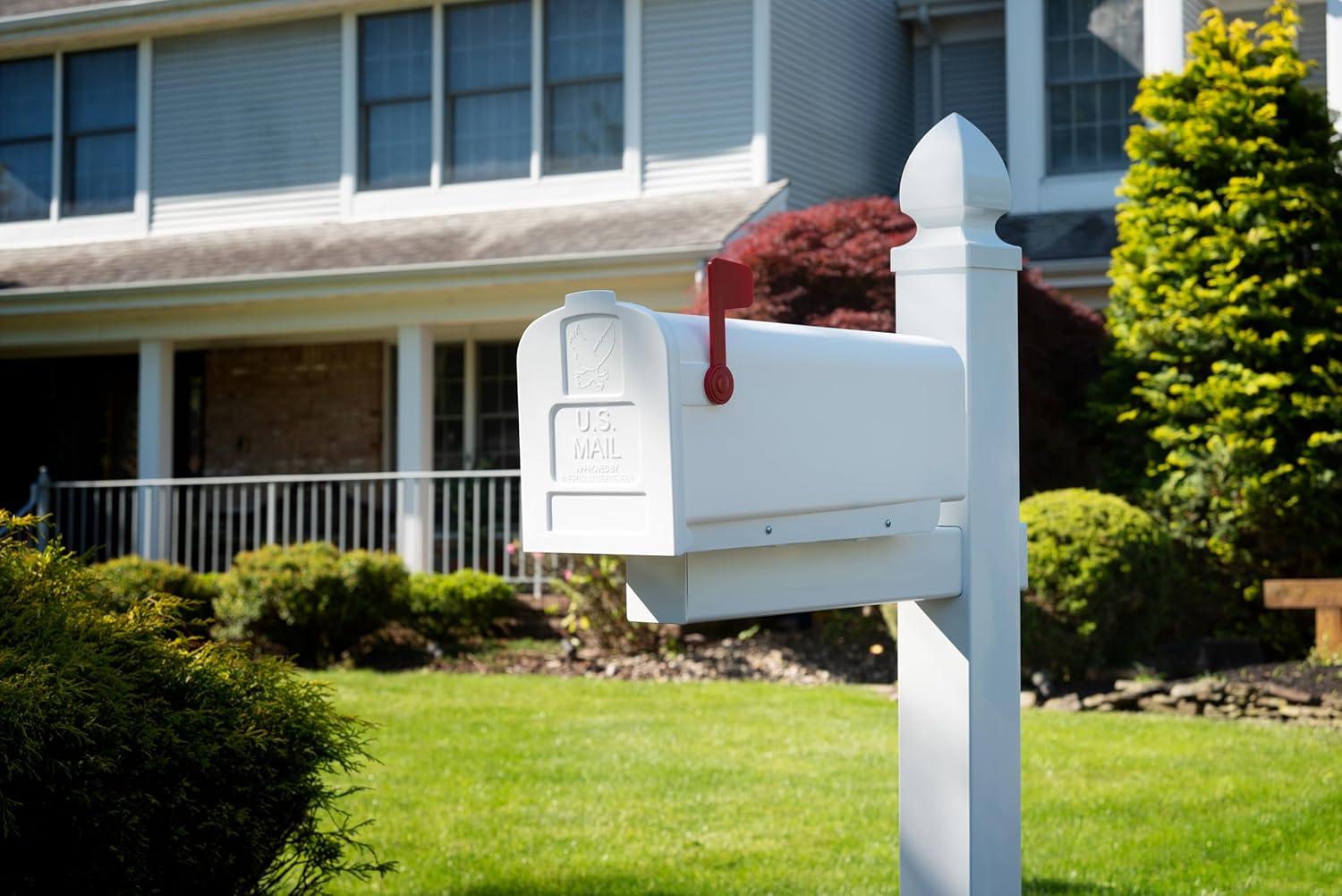 Architectural Mailboxes Whitley 4x4 Slip Over Plastic, Mailbox Post in White