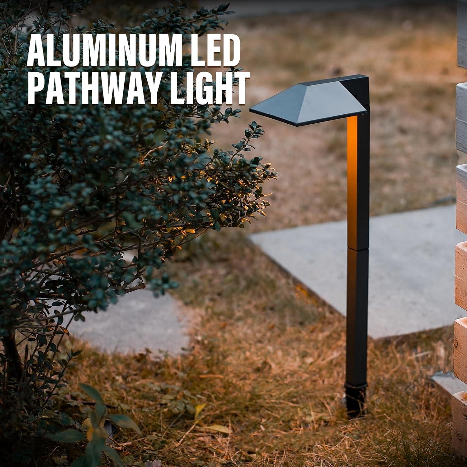 LED Pathway Lights Low Voltage Path Lights 0.6W Outdoor Landscape Lighting 4 Pack 22 Lumen Landscape Path Lights 3100K for Lawn Patio Yard Walkway Driveway Pathway Garden
